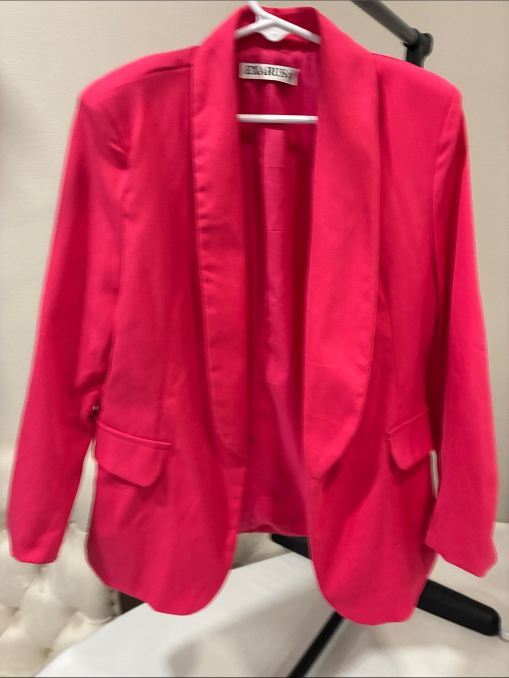 Hot Pink Shawl Collar Blazer Jacket